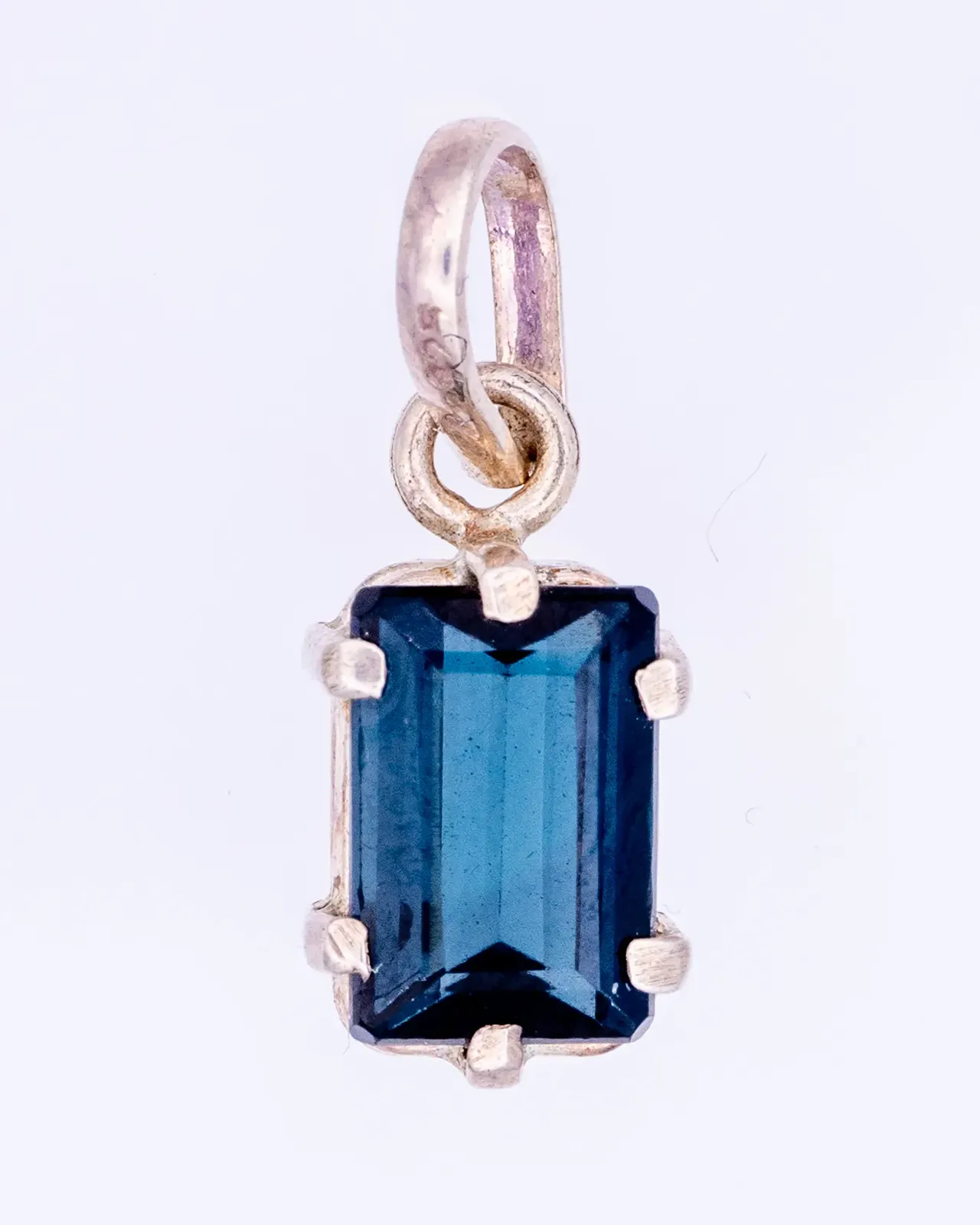 Pendentif Topaze Bleue Argent 925 Plaqué Or - Bijou Neuf Avec étiquettes, Fabriqué En France