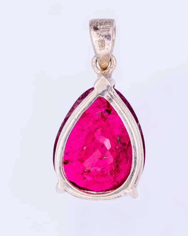 Pendentif de tourmaline rose facetté - ref00500ag – Image 2