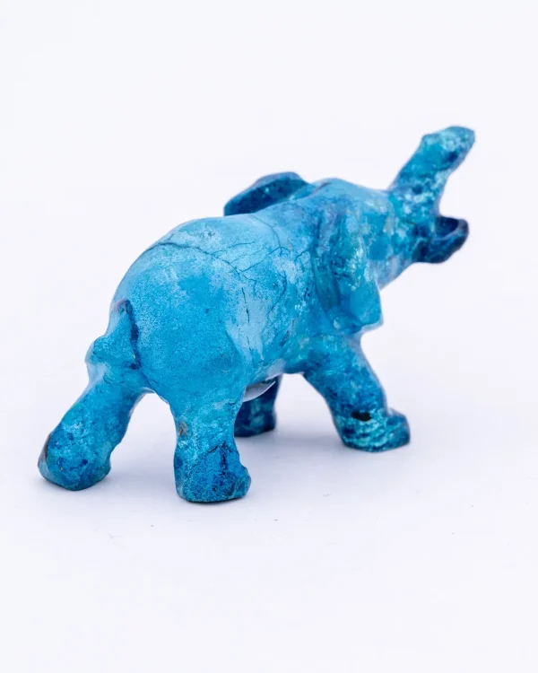 Eléphant en azurite du Congo - ref0053 – Image 3