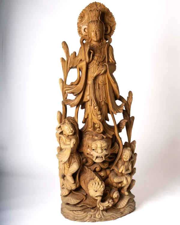 Kuan Yin Bois sculpté Bali - ref01mbal