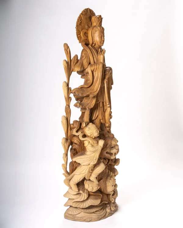 Kuan Yin Bois sculpté Bali - ref01mbal – Image 3