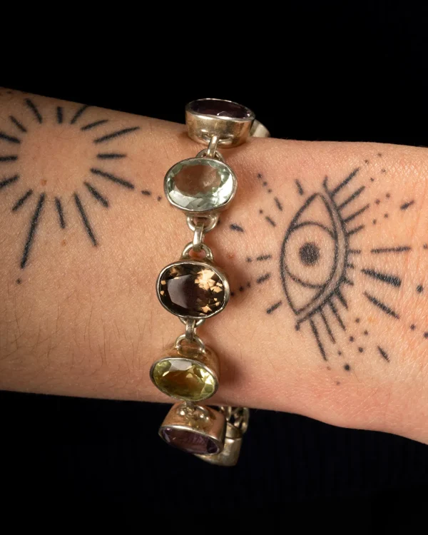 Bracelet mix facetté serti AG925 - ref2736