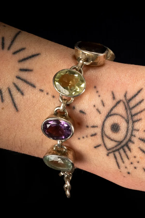 Bracelet mix facetté serti AG925 - ref2736 – Image 2