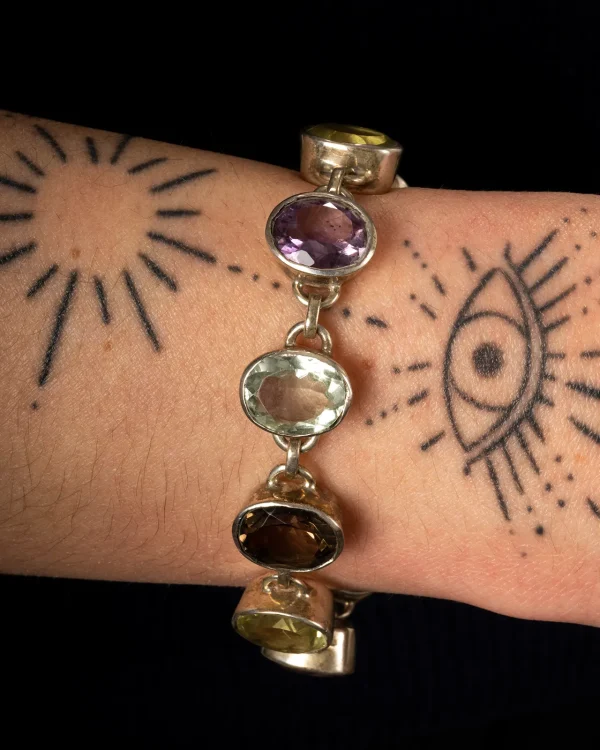 Bracelet mix facetté serti AG925 - ref2736 – Image 3